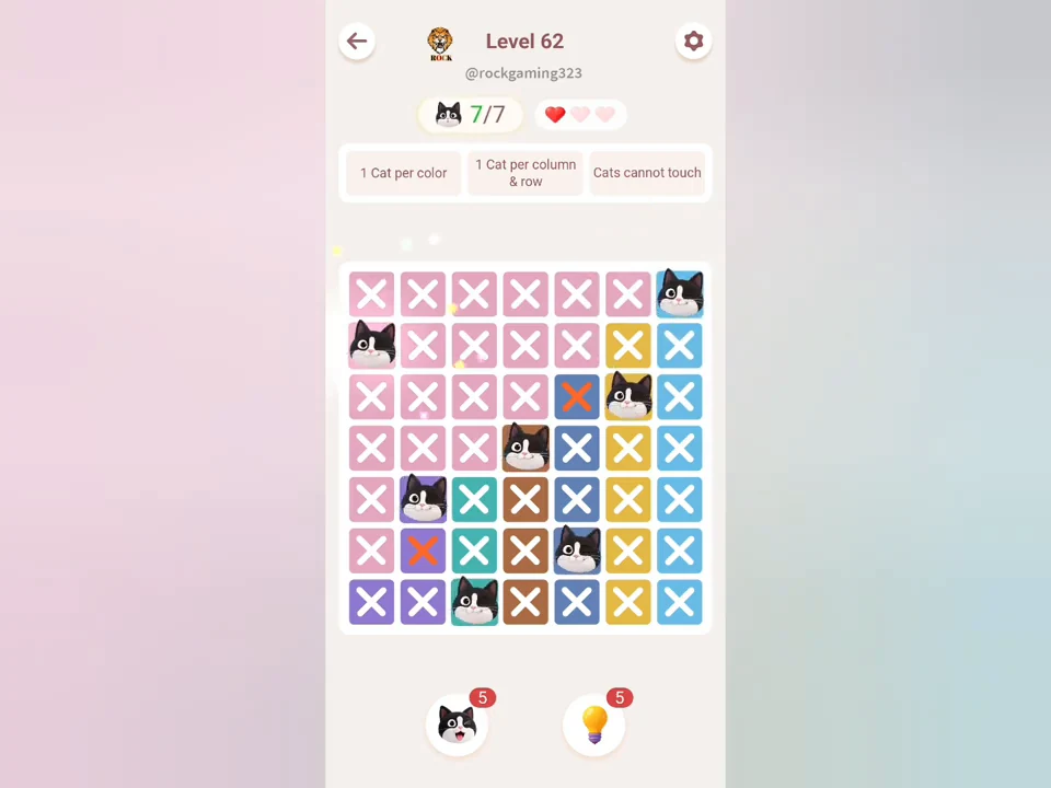 Original Meowdoku Level 62 final video frame at 0:30.